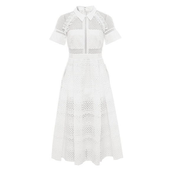 NWT Self Portrait Raglan Midi Dress UK4 US0 White - Picture 6 of 15